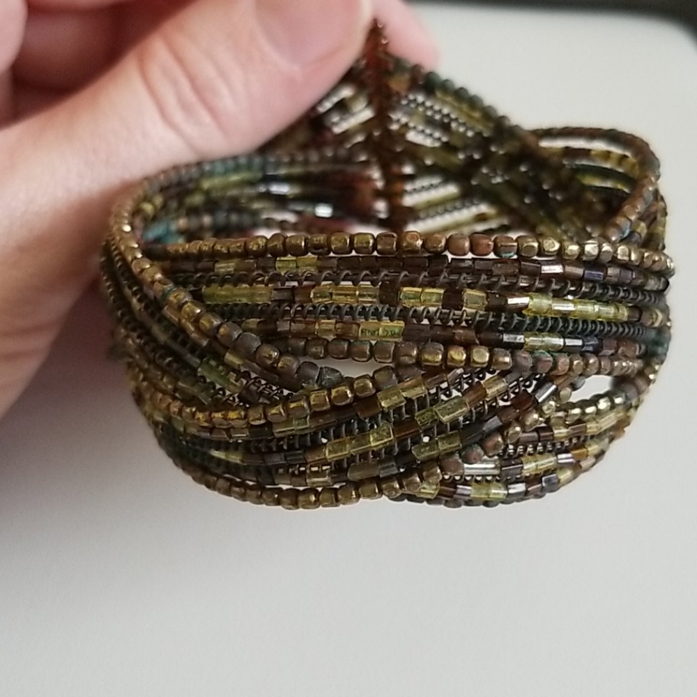 Multicolored Beaded Cuff - Picture 2 of 9